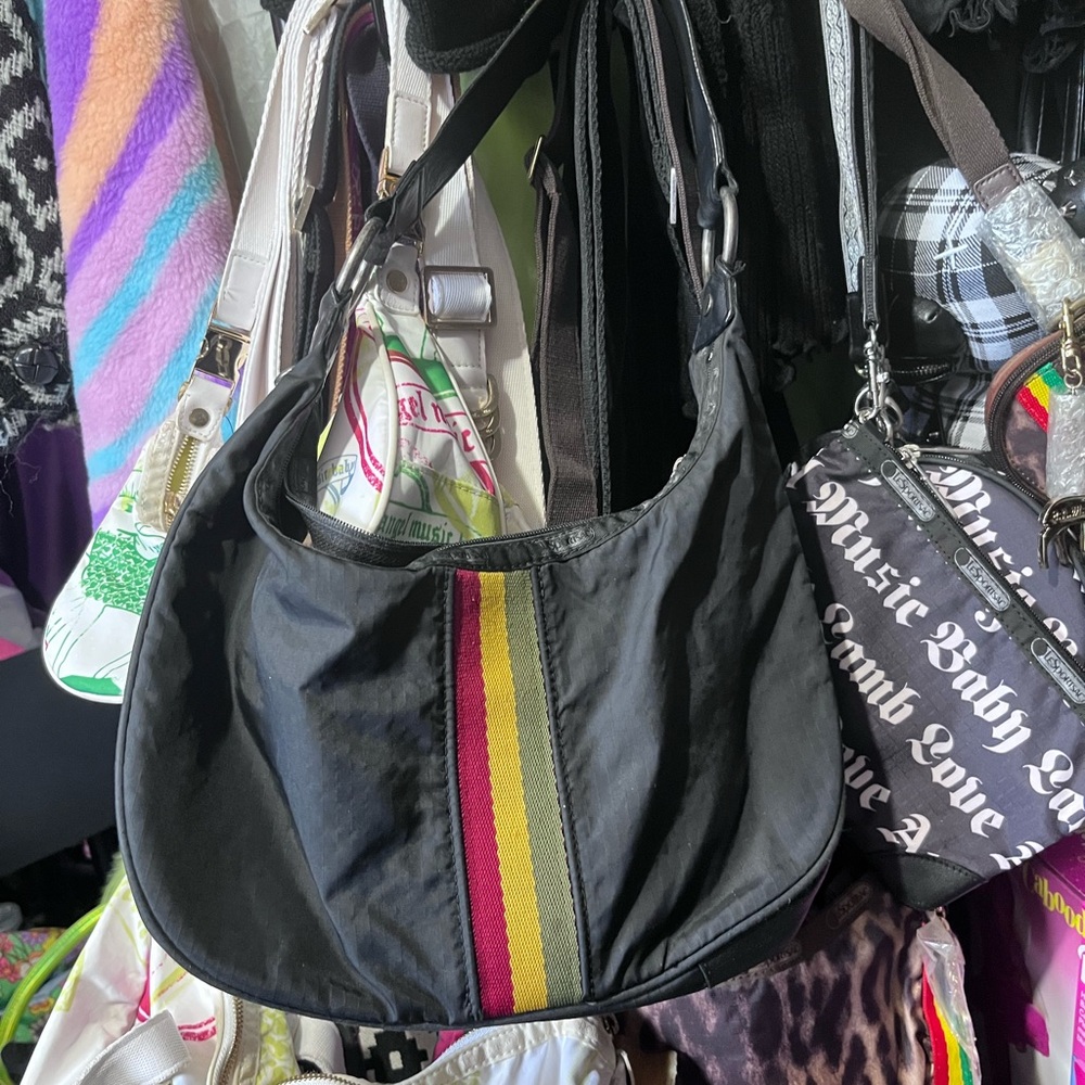 ✨🆕L.A.M.B. X LeSport Sac 1st Edition Blue Hella Hobo Bag w/Rasta Stripes!RARE!✨ - Picture 5 of 9